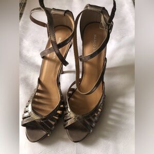 Marco Santi style Felice Silver Strappy Open-toe heels, size 8.5 M